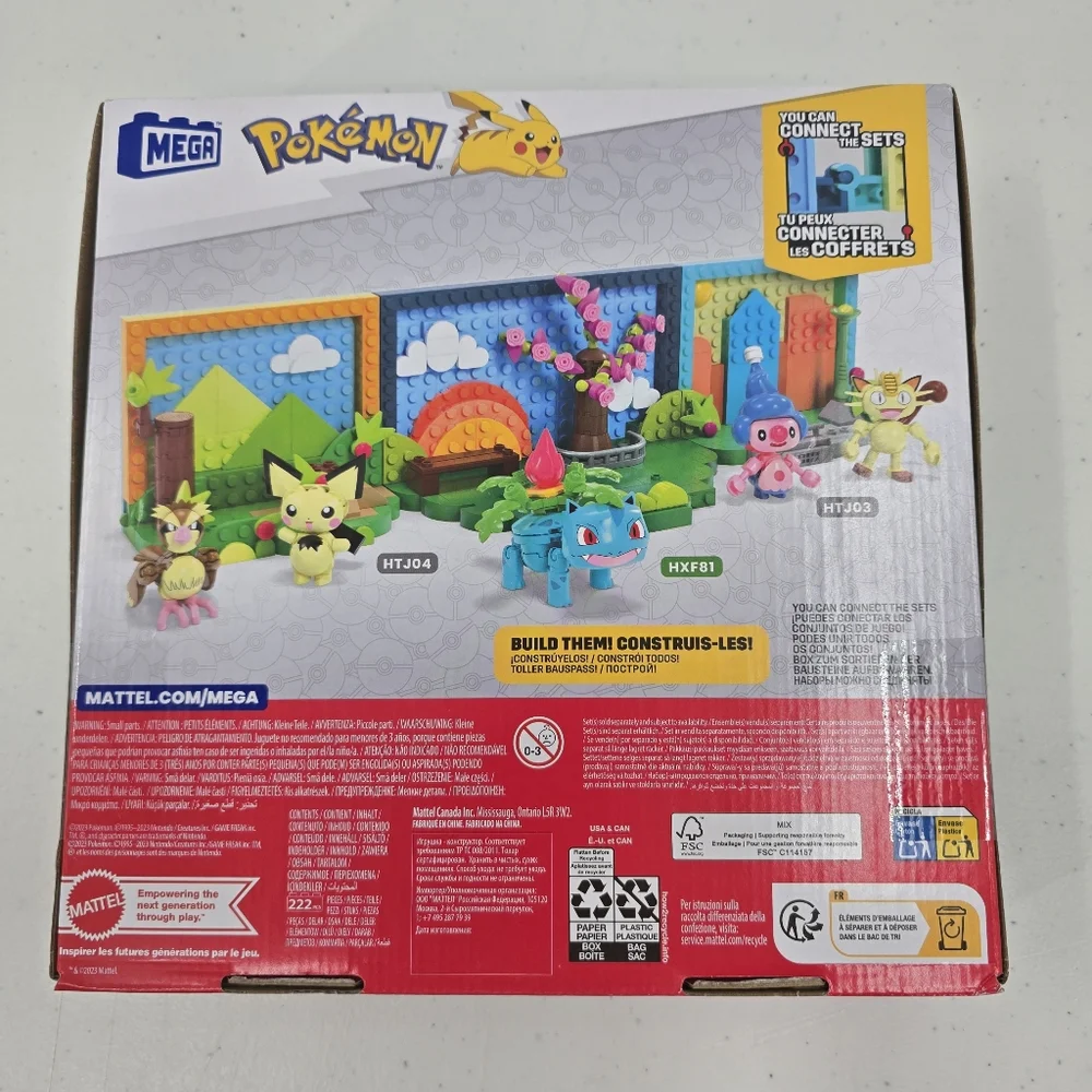 New MEGA Pokémon‎ Park Scene Building Block Set with Ivysaur 222 Pieces Sealed.